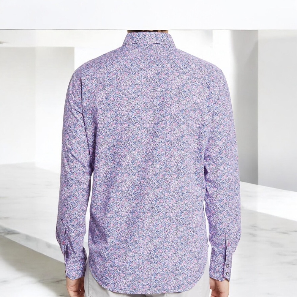 Robert Graham 'Precision' Mens Variegated Button Down Shirt - Picture 5 of 13
